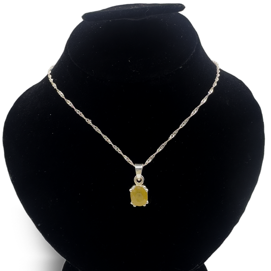 Yellow Sapphire Pendant - Square Fort