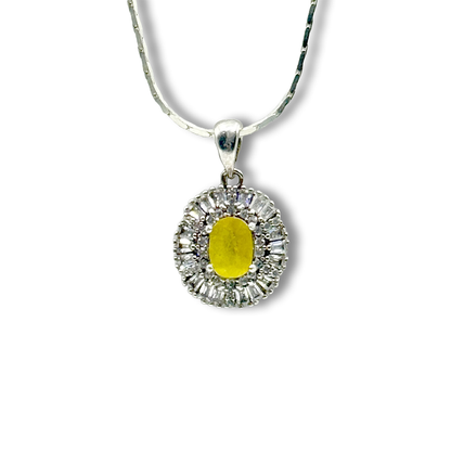 Yellow Sapphire Pendant - Ferozan Floral Design