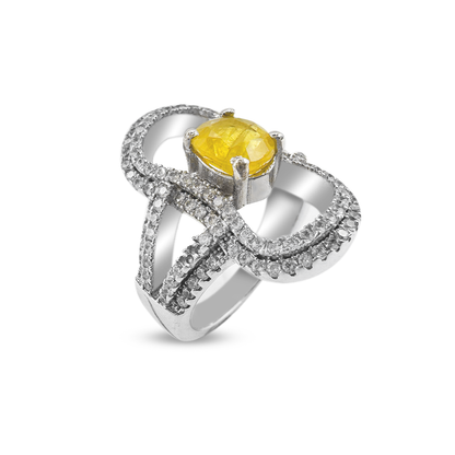 yellow-sapphire-women-ring-zircon-tie-design-1